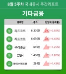 [주간 증시] 8월 5주차 기타금융 업종 주간 증시 : 리드코프, 우리종금, CNH, 메이슨캐피탈 등 강세
