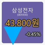2일 삼성전자장종주가 43,800원 -0.45% 등락..