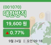 일신지질㈜ | [대한방직주가] 24일 9시 18분 현재 19,600원