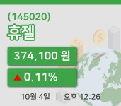 [휴젤주가] 4일 이시각 현재  374,100원
