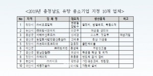충남 잠재력 높은 유망 중소기업 어디?