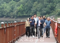 서철모 대전 서구청장, 장태산 물빛거닐길 개장 앞두고 현장 점검