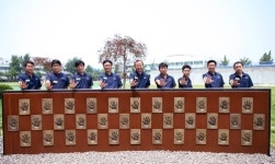 두산인프라코어, 기능장 핸드프린팅 조형물 세워