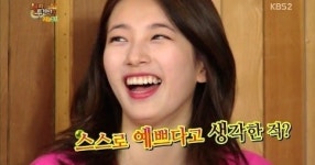 해투3 수지, 내 얼굴 예쁘게 생겼다고 생각한 적 있다.. 붓지 않았을 때