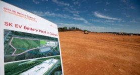 SK이노, 美 조지아주 전기차 배터리 공장 기공식 개최