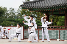 [포토] 태권도 시범도 마스크 필수!