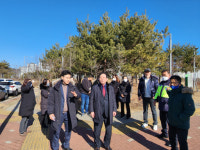 인천 중구 하늘중학교, 통학로 빨간불 아파트 신축공사로 위험