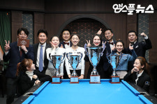 [M+포토] 코리아당구GP 풀 서바이벌 1차 입상자들과 관계자들