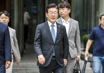 [한강T-포토]법원...재판 마치고 나오는 이재명