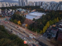 강동구, 동명근린공원 부지 축구장·공영주차장 건립...공정률 69%