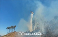 [종합] 전남 구례군 산불, 산불진화헬기 집중 투입 진화완료