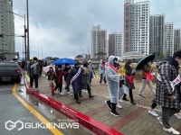 청주방서지구 알코올중독병원설립 우중 결사반대투쟁
