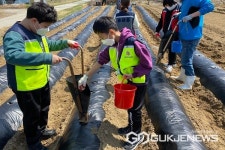괴산 감물초등학교, 감자 심으며 농진로 프로그램 시작