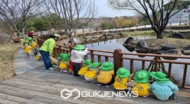 [포토] 영일초등학교병설유치원 숲 체험학습 실시해