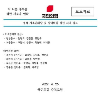 [6·1지선] 더불어민주당-국민의힘, 공천심사결과 발표