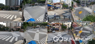 용인시 수지구, 죽전동 내대지 교차로 등 4곳에 대각선 횡단보도 조성
