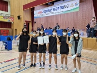 남해 창선중 제 16회 교육감배 학교스포츠클럽 탁구대회 남,여 우승