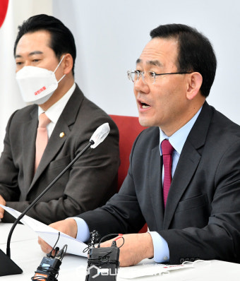 발언하는 주호영 국민의힘 원내대표