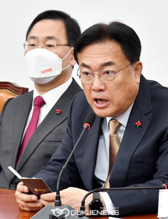 발언하는 정진석 국민의힘 비상대책위원장