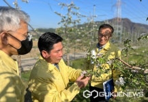 김창규 제천시장, 봉양읍 냉해피해 과수원 방문 피해 파악 나서