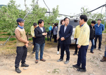신현국 문경시장, 저온피해 농장 방문 피해농가 격려