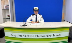 일산서부경찰, 찾아가는 교통안전교육...한내초교서 교통방송 진행