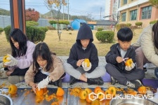 영동 구룡초등학교, 영동사랑 감깎기 체험 실시