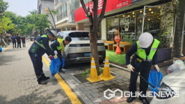 ㈜용진실업 봉사단, 용인시 보정동카페거리 - 구성역 환경정화활동 솔선