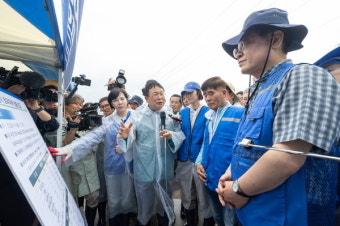 더불어민주당 250여 명, 익산시 수해 현장서 