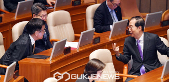 본회의 참석한 한덕수 총리
