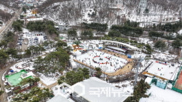 과천시 문원체육공원 야외스케이트장, 강추위 속 북적