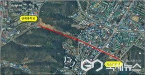 4토지~리츠프라자호텔 도로개설 공사 원활…총공사비 280억 들여 나운동과 산북동 연결 터널 공사