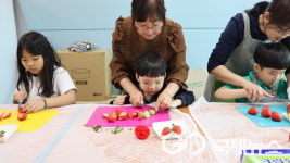 영동 추풍령초등학교, 유·초이음 꽃바구니-케이크 만들기 실시