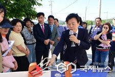 조규일 진주시장, 초전 장재교 보행로 설치공사 현장 점검