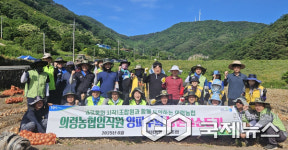 의령농협 임직원봉사단, 양파재배 농가 찾아 일손돕기