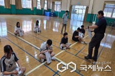 영동 정수중학교-양산초등학교 공동 드론교육 진행