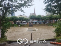[포토] 집중호우로 완전 물에 잠긴 천안 신부동 천안천