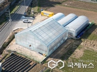 한국동서발전, 태양광 폐패널 활용 에코 유리온실 준공