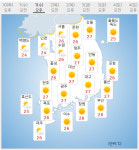 날씨, 서울·제주 26도 가을문턱 금요일→남부지방 비온다