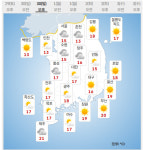 날씨, 부산·제주 21도 기온 올라 강원·동해안→강풍·건조특보 산불유의