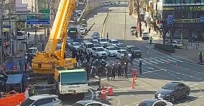 [속보] 대구 수성구 만촌네거리 중장비 전도 사고 현장