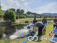 권오상 서구청장, 달서천변 둔치서 수방 장비 작동 교육 실시