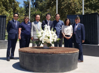 한국 보훈처 관계자 등 참전용사비 참배