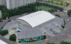 울산시설공단, 전국체전대비 동천체육관 지붕막 교체 나서