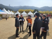 순천소방서장 구례군 산수유축제 행사장 화재예방 지도방문
