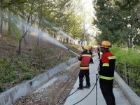진주시, 월아산 우드랜드 산불진화 훈련 실시