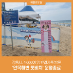 강릉시, 4,000여 명 반려가족 방문 안목해변 펫비치 운영종료