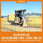 강수현 양주시장, 남면 한산뜰 벼베기 참여…수확의 기쁨 나눠