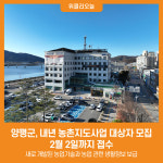[위클리오늘] 양평군, 내년 농촌지도사업 대상자 모집…2월 2일까지 접수