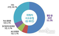 어린이보호구역 52%, 도로 건너다 사고